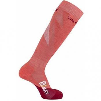 SALOMON S/MAX W Calcetines Altos Mujer, Rojo/Salmón (Rio Red/Calypso Coral)