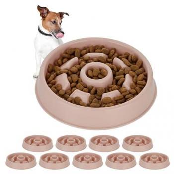 Relaxdays Hundepfännchen Set 2 Stück, Anti Schlingeffekt, rosa