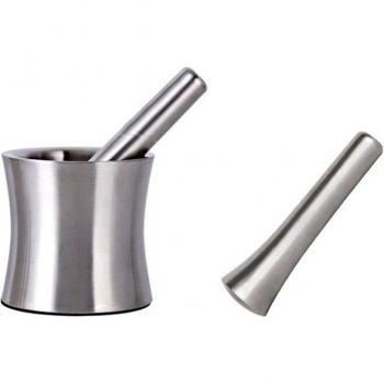 Ensemble de pilon et mortier pour ail