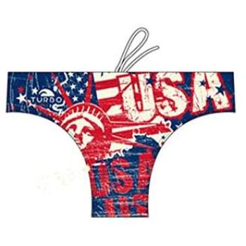 Turbo USA Classic 2013 Men’s Short Swim Brief, Red & Navy, S