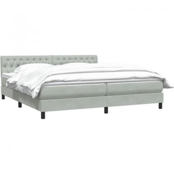 VidaXL Boxspringbett 200x210 cm mit Matratze in Grau