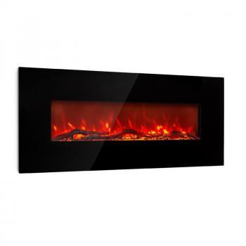 Cheminée électrique encastrable murale Klarstein 1600 W effet flamme LED noir