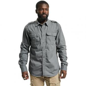 Brandit Vintage Hemd Langarm Grau 3XL