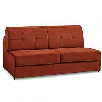 Canapé lit compact 3‑4 places ITALIAN SPIRIT DENSO EXPRESS 160 cm MATELAS 18 cm sommier lattes velours orange