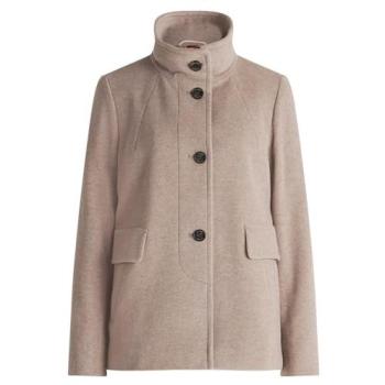 Wolljacke GIL BRET Damen – Gr. 38, Walnuss‑Melange, ohne Kapuze, mit Taschen