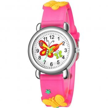 Reloj Cuadrado de Cuarzo Infantil con Caricaturas y Mariposas