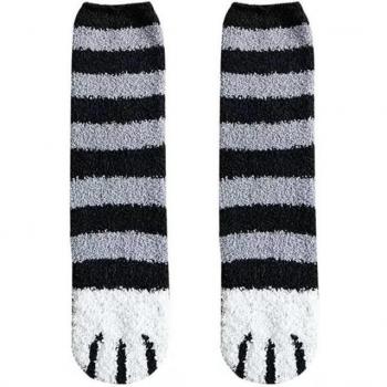 Autumn Winter Cat Claw Fleece Socks for Women
