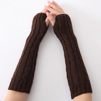 Cable Knit Fingerless Arm Warmers for Women