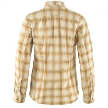 Camisa Fjällräven Övik Flannel en Beige Suave y Blanco Pétalo – Manga Larga L