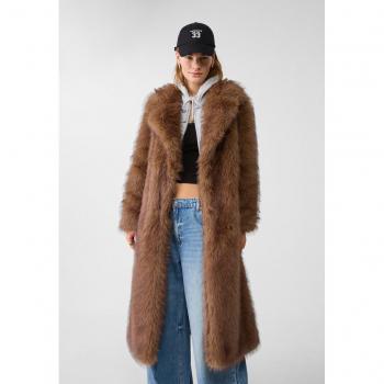 Oversized Künstliche Fellmantel Stradivarius – Braun, Large