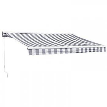 Tenda Estiva “Happy Garden” 3 m x 2,5 m, design a righe bianco-grigio