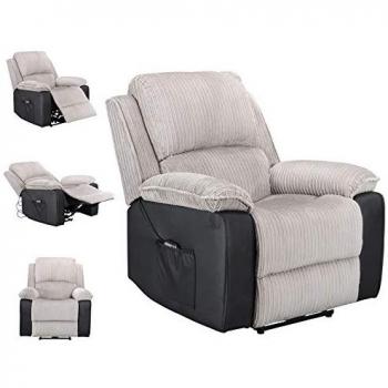 Fabric Electric Recliner Lounge Chair with Foot Rest – Light Grey