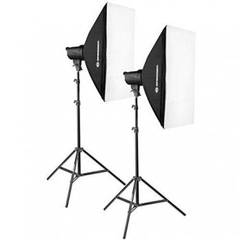 BRESSER BRT‑200 2×200 W Studioblitz-Set mit Diffusoren