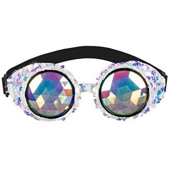 Lunettes de fête argentées avec élastique noir