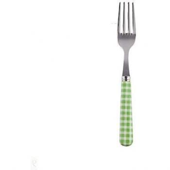 Garden Green 16‑cm Cake Fork – Sabre Gingham Edition