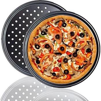 Carbon Steel Non-Stick Pizza Baking Tray 33x2cm (Set of 2)