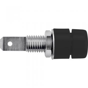 Schuetzinger IBU 5568 Nickel-Stamped Black Single Wire Socket