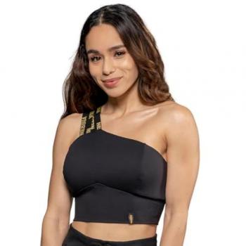 Reggiseno Nebbia Intense Asymmetric Sportivo Nero/Oro