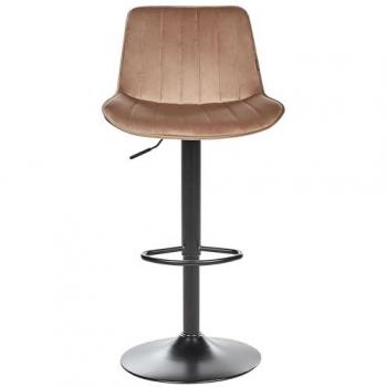 Sedie da Bar Velluto Marrone con Gambe Nere Set Salotto