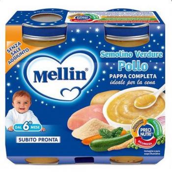 Mellin Semolino Verdure Pollo Pappa Completa 6m+ 2x200g