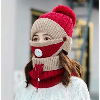 Gorro de lana para ciclismo con bufanda