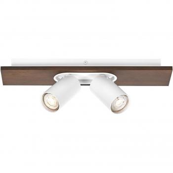 Decor spot mercury, 2 x 3,4W, 460lm, Holzoptik, weiß, Spotleuchte