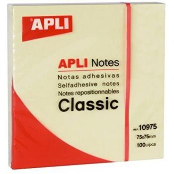 Carré de Mémo Collant Jaune 75x75mm