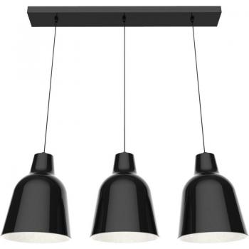Lumicom 3X E27 Dong Sospensione Max 42W Metallo Nero/Bianco L.70cm