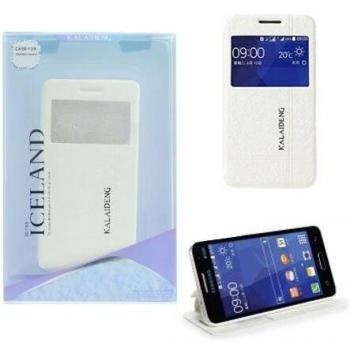 Protezione Flip Samsung G355 Galaxy Core 2 con Stand e Finestra ID – White Iceland II