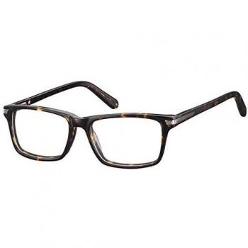 Tortoiseshell Rectangle Full Rim Plastic Men's Prescription Glasses Size 49