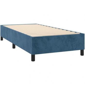 Sommier sur Pieds 100x200 cm en Velours Bleu Foncé