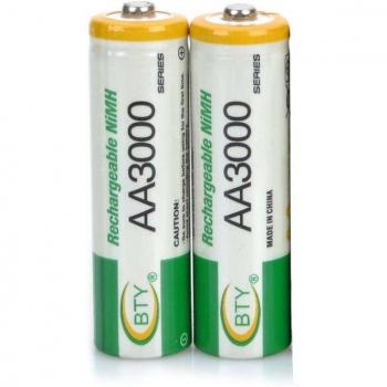 BTY 4-Pack Rechargeable 1.2V NiMH AA Batteries