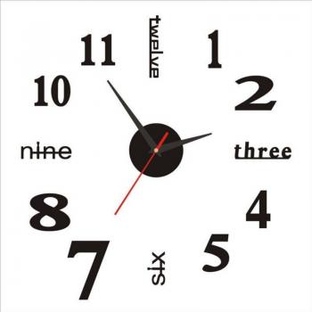 Wall Sticker DIY Clock with English Numbers