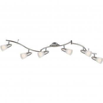 Caleb Chrome Ceiling Light Bar – Opal Glass 6‑piece, 3000K