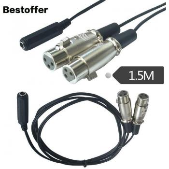 Câble Audio 1,5M XLR femelle vers Jack 6,35mm