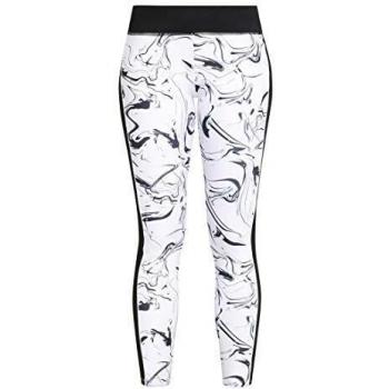 LASCANA ACTIVE Damen-Mesh-Leggings im weißen Marmormotiv, Größe 44/46