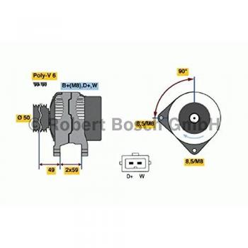Alternateur BOSCH 0 986 038 370 – 14V 90A
