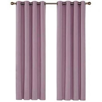 Deconovo Vorhang Blickdicht 210x140 cm, Hellpink, 2er Set
