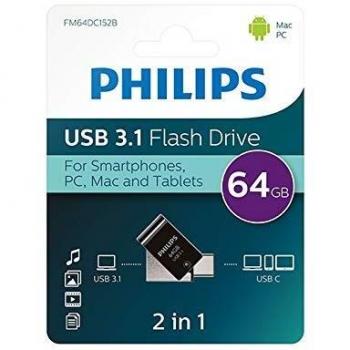 Philips 64GB USB Flash Drive 2 en 1 USB3.1
