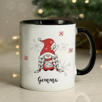 Custom Gonk Family Black Handle Christmas Mug