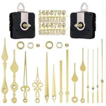 Gold Hands Quartz Clock Movement Kit with Arabic Numbers