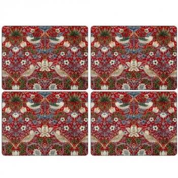 Lot de 4 sets de table Strawberry Thief 30x40 cm, rouge Pimpernel