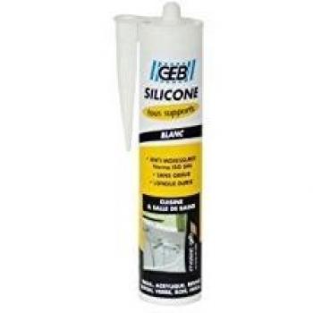 GEB Mastic Silicone Tous Supports Couleur Blanc 280ml