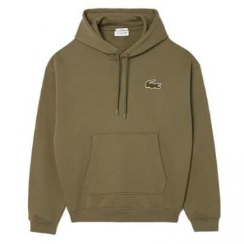 Felpa con cappuccio Lacoste Logo Crew verde cachi
