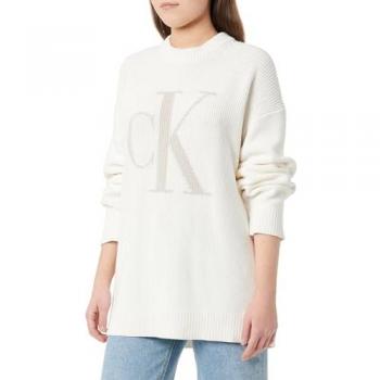 Calvin Klein Jeans Pullover mit hohem Kragen und Logostickerei