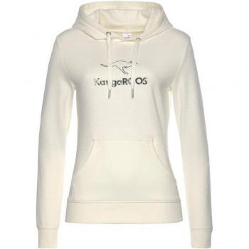 Kangaroos Lounge-Hoodie Damen Weiß – Interlock Material, Gr. 36/38