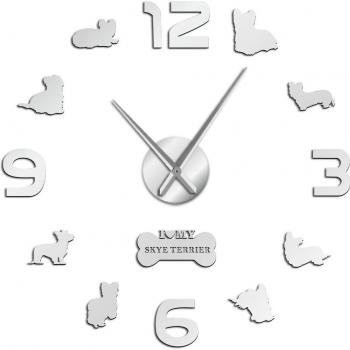 Reloj de Pared Skye Terrier con Sabueso Silencioso