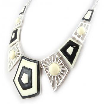 Collar de moda 'Acapulco' en negro y beige