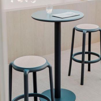 Conjunto de Mesa Alta Redonda + Taburetes de Jardín