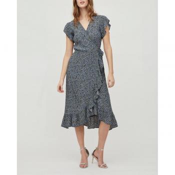Vila Vestito Midi Fini Wrap Nera – Modello Aop Alini 36